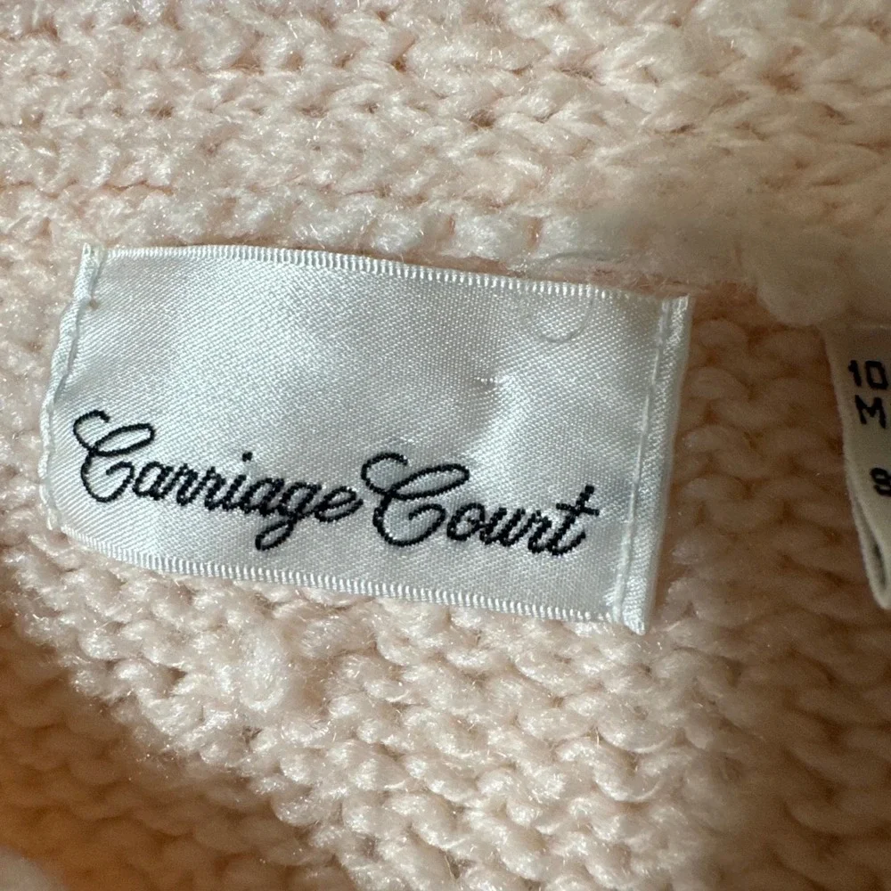 VTG Carriage Court Womens Cardigan Sweater Pink Pearl Button Knit Size‎ Medium - Picture 4 of 8